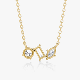 Marquise Baguette Round Diamond Necklace