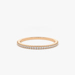 18K Gold Half Eternity Micro Pave Diamond Ring - Intou