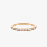 18K Gold Half Eternity Micro Pave Diamond Ring - Intou