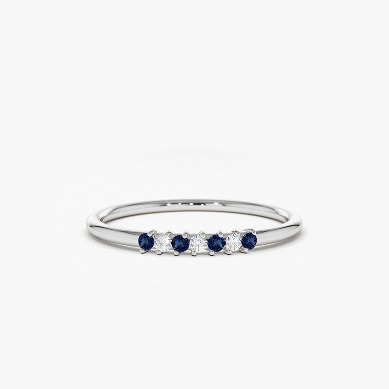 18K Petite Sapphire and Diamond Ring - Intou