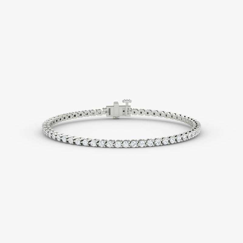 (2.2mm) 3 Prong Diamond Tennis Bracelet - Intou