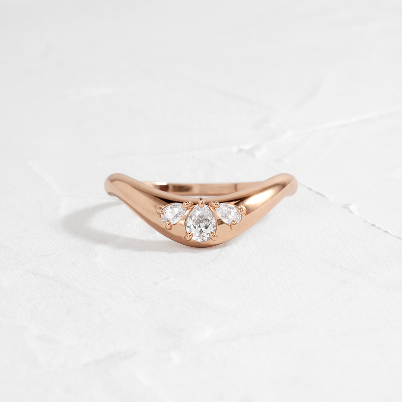 Pear Cut Curve Diamond Band Ring