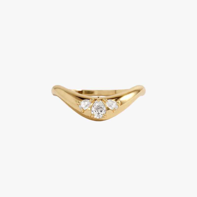 Pear Cut Curve Diamond Band Ring