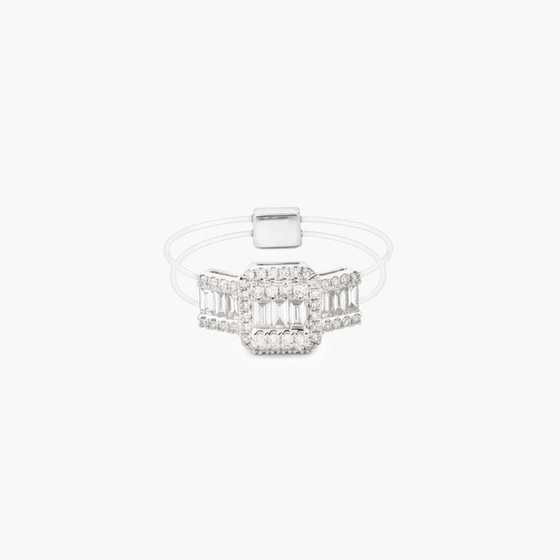 Floating Triple Baguette Diamond Floating Ring