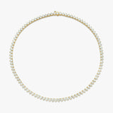 3 Prong Round Tennis Necklace - Intou