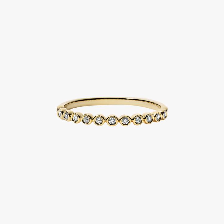 Petite Round Diamond Bezel Band Ring