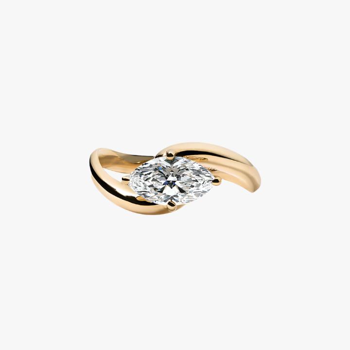 Curve Marquise Engagement Ring