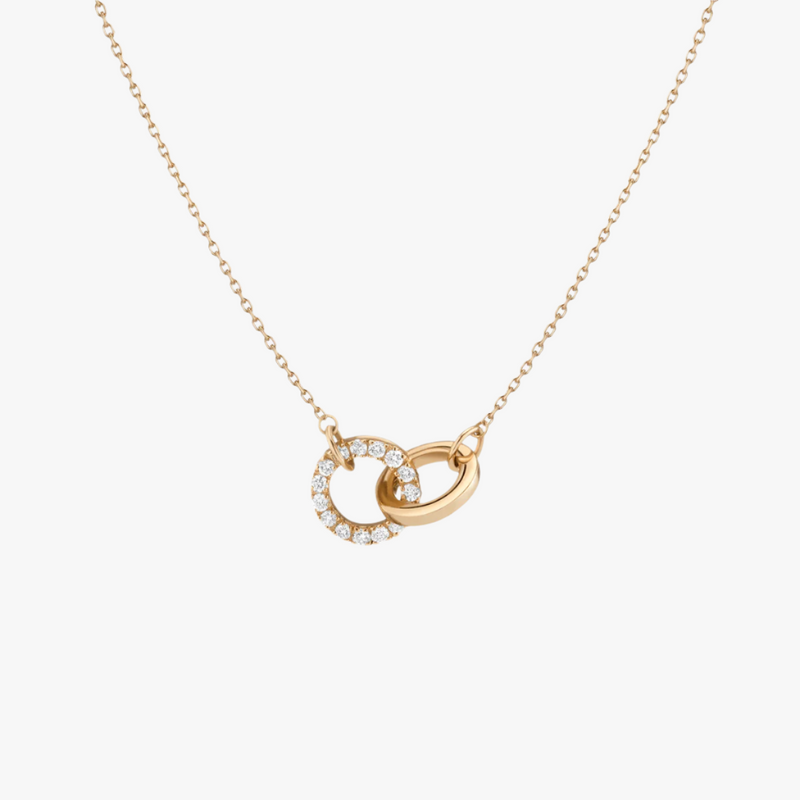 Classical Diamond Connection Pendant Necklace