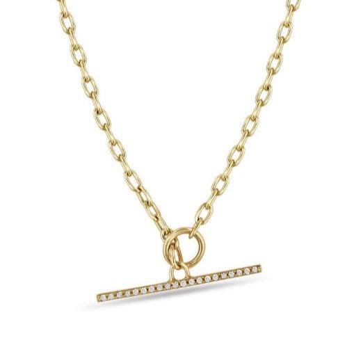 Diamond Lined-Toggle Pendant Necklace