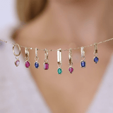 Oval Huggie Charms with Hoop (3 types of gemstones)