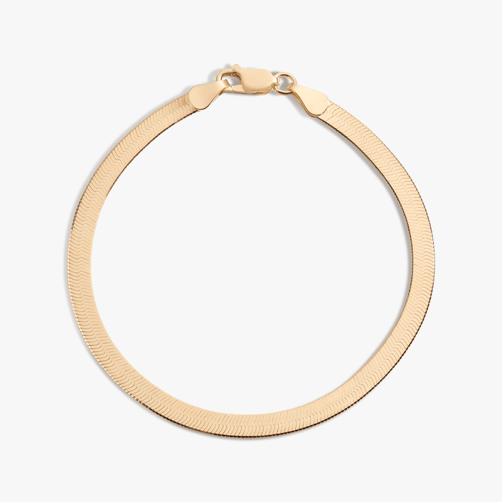 Gold Herringbone Chain Necklace