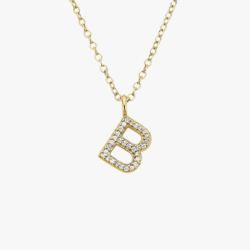 Initial Diamond Pendant Necklace