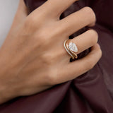 Wave Pear Diamond Ring