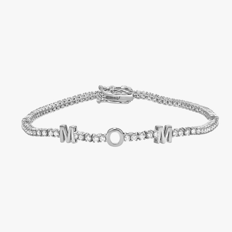 Signature Letter Tennis Diamond Bracelet