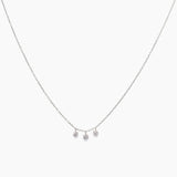 Mini Three Floating Round Cut Diamond Necklace