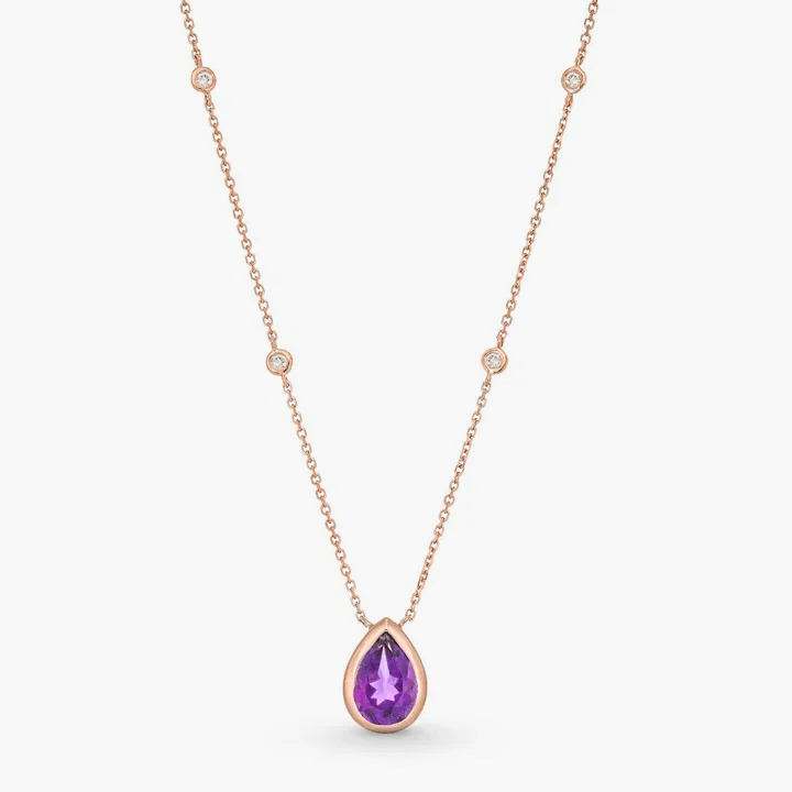 Amethyst Pear Shape Necklace