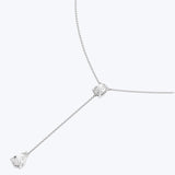 Oval and Teardrop Chain Lariat Necklace