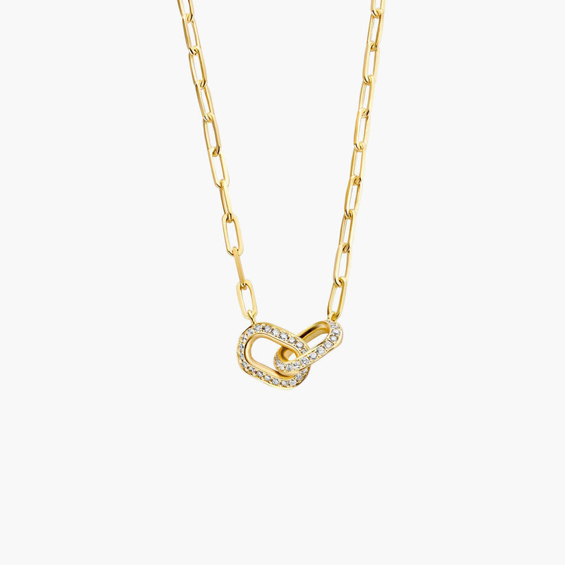 Pave Connection Diamond Pendant Necklace