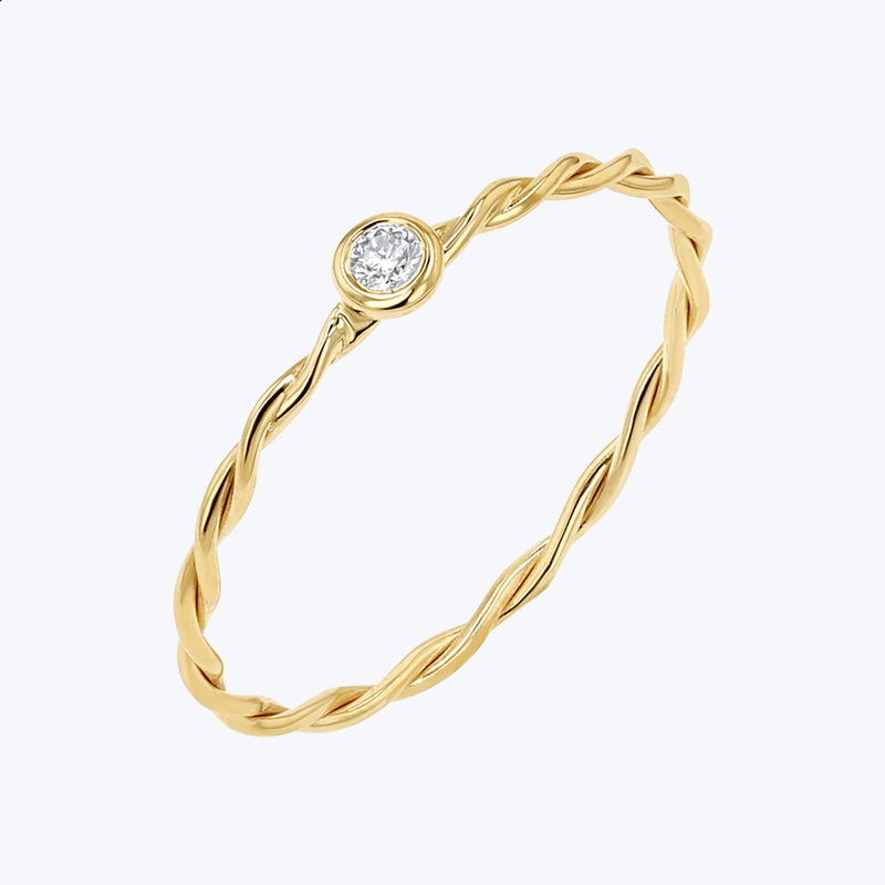 Chic Bezel Twist Ring