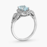 Oval Aquamarine Diamond Ring