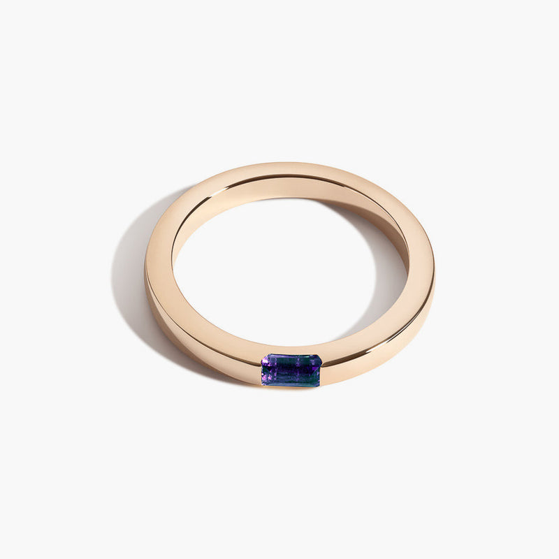 Peptite Unisex Birthstone Baguette Ring