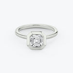 Asscher Bezel Engagement Ring - Intou