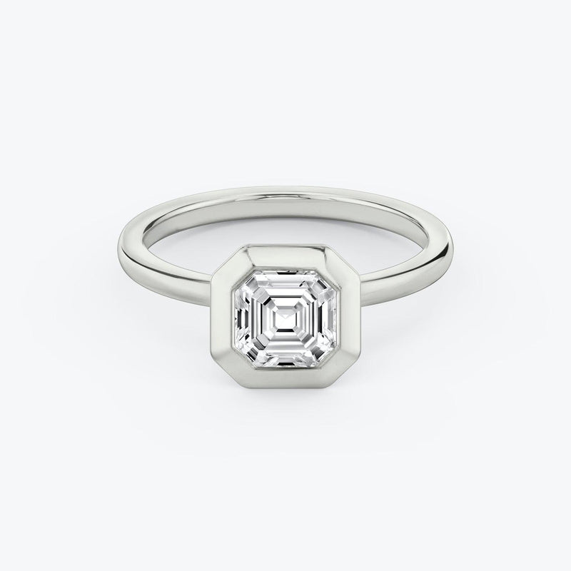 Asscher Bezel Engagement Ring - Intou