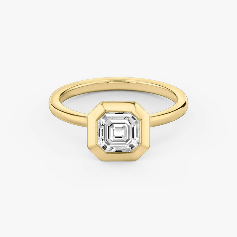 Asscher Bezel Engagement Ring - Intou