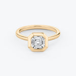 Asscher Bezel Engagement Ring - Intou