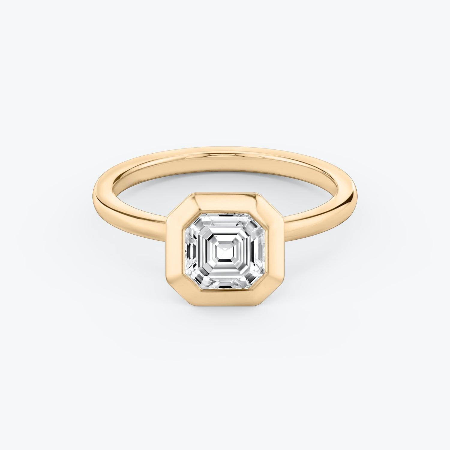 Asscher Bezel Engagement Ring - Intou