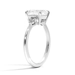 Asscher Cut Aria Three Stone Diamond Engagement Ring - Intou