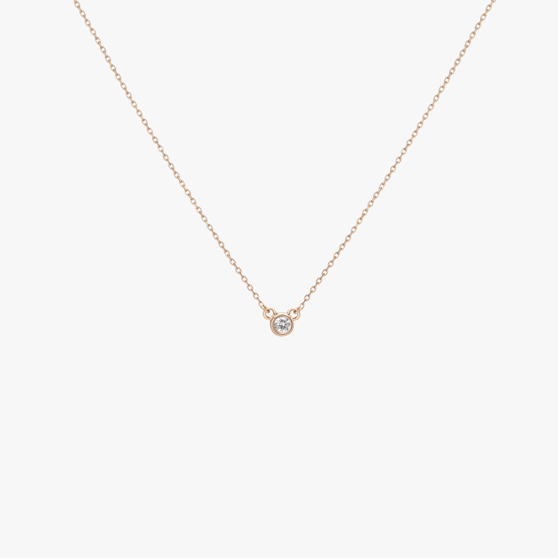 Bezel Solitaire Diamond Pendant Necklace