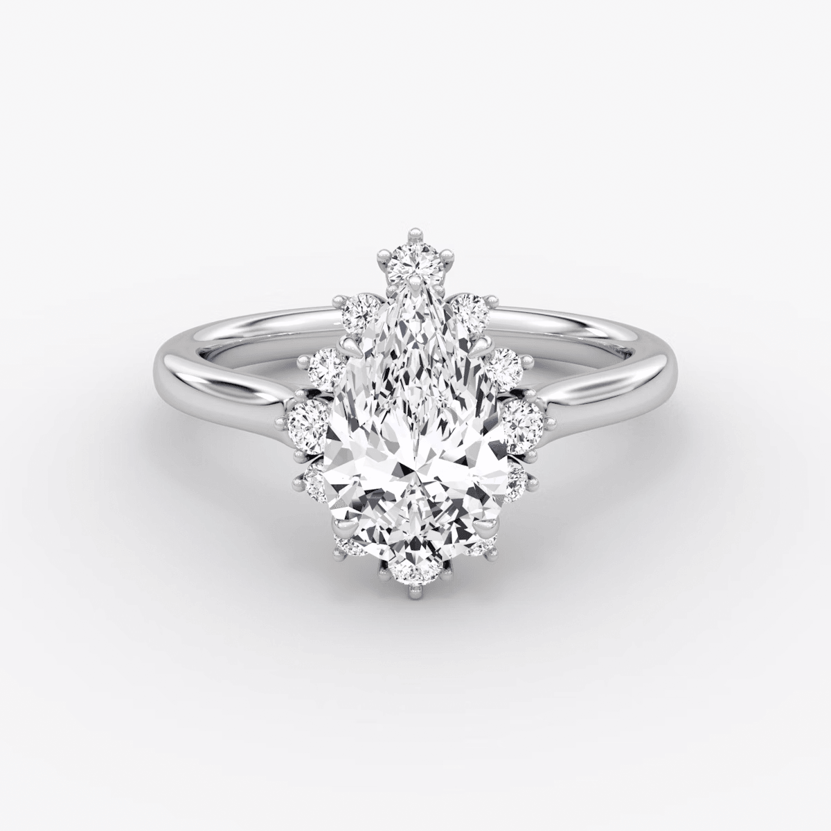 Aurora Halo Pear Engagement Ring - Intou