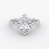 Aurora Halo Pear Engagement Ring - Intou