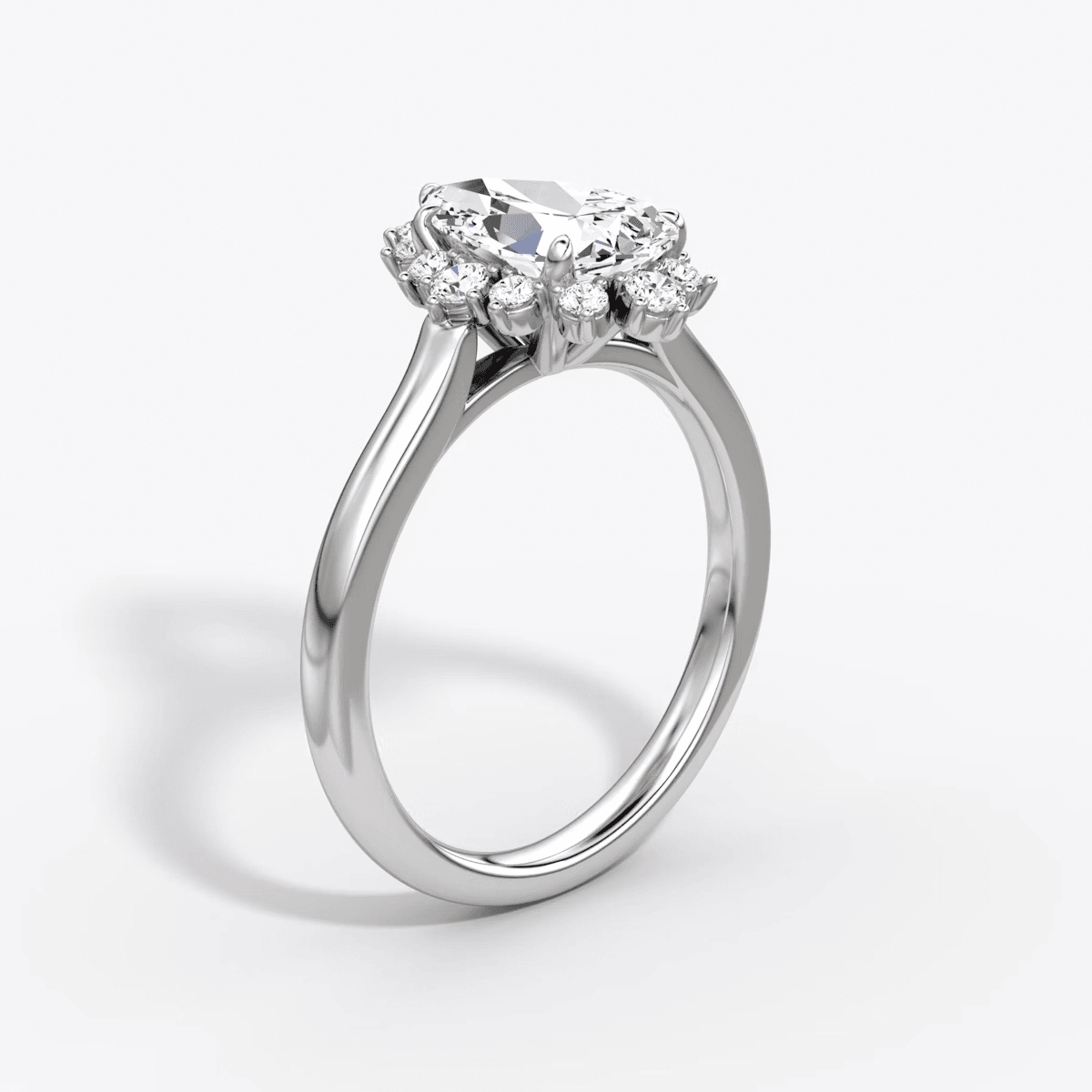 Aurora Halo Pear Engagement Ring - Intou