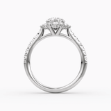 Aurora Halo Pear Pave Engagement Ring - Intou