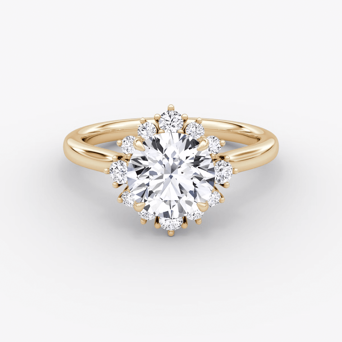 Aurora Halo Round Engagement Ring - Intou