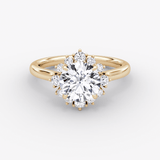 Aurora Halo Round Engagement Ring - Intou