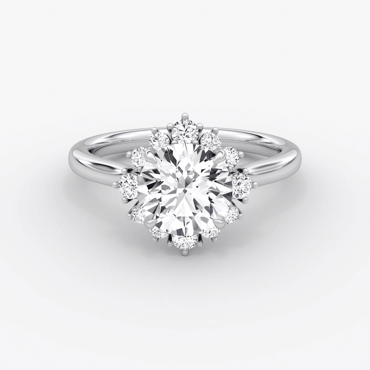 Aurora Halo Round Engagement Ring - Intou