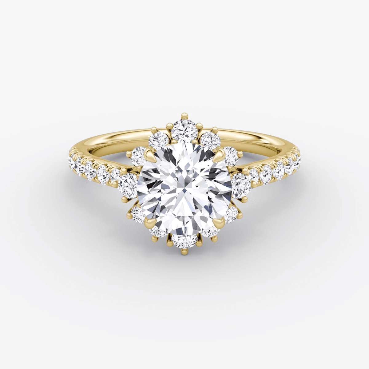 Aurora Halo Round Pave Engagement Ring - Intou