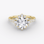 Aurora Halo Round Pave Engagement Ring - Intou