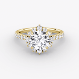 Aurora Halo Round Pave Engagement Ring - Intou