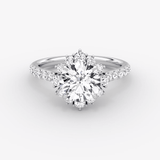 Aurora Halo Round Pave Engagement Ring - Intou