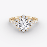 Aurora Halo Round Pave Engagement Ring - Intou