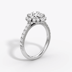 Aurora Halo Round Pave Engagement Ring - Intou