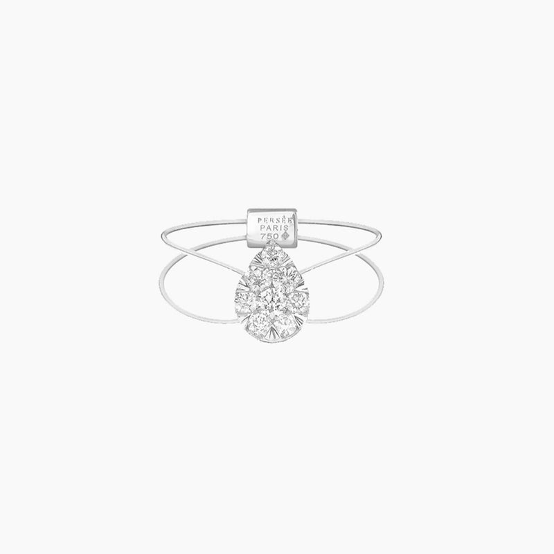 Pear Diamond Floating Ring