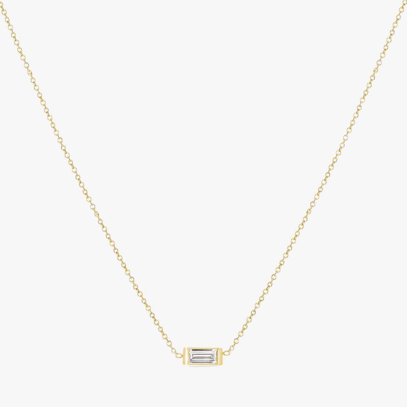 Baguette Semi-Bezel Diamond Necklace