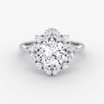 Carnation Cushion Cut Halo Engagement Ring - Intou