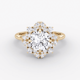 Carnation Cushion Cut Halo Engagement Ring - Intou