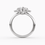 Carnation Cushion Cut Halo Engagement Ring - Intou